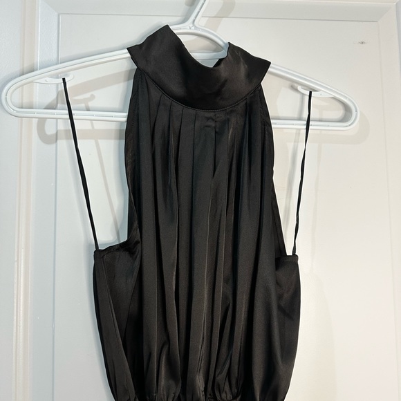 Black mock satin midi dress - Picture 6 of 6